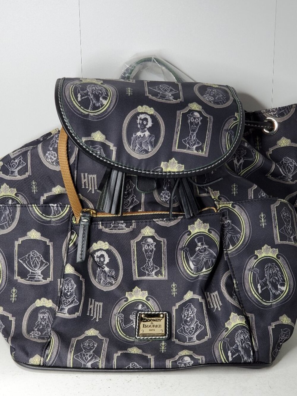 Dooney Bourke Disney Haunted Mansion 2 Backpack Ghost Portrait Print Tags READ
